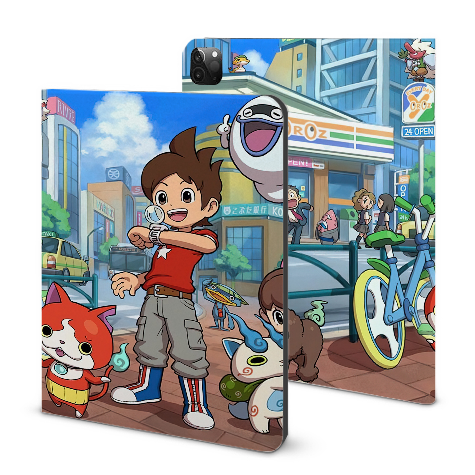 （画像用） 妖怪ウォッチ Yo-kai Watch IPadケース ペンホルダー付き ブックスタイルデザイン
